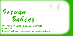 istvan babicz business card